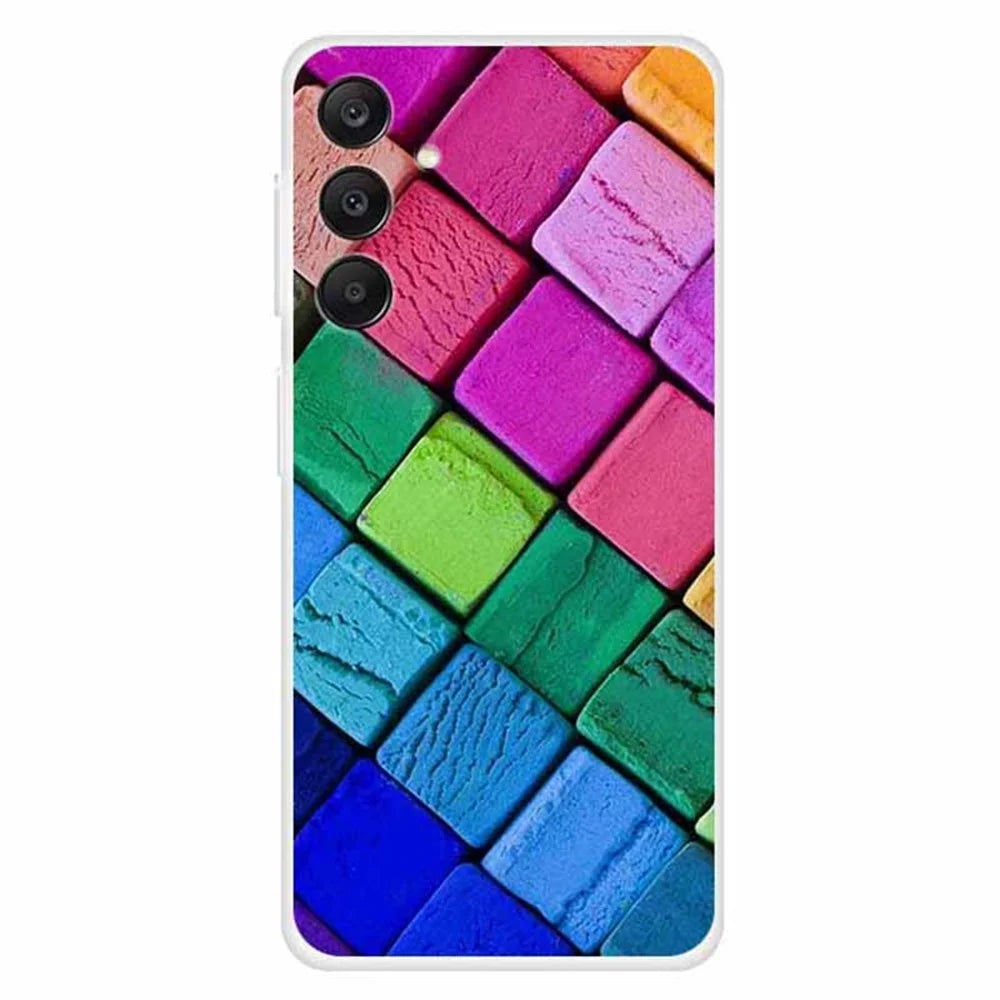 For Samsung Galaxy A25 5G (Global) (161.0 x 76.5 x 8.3mm) Case TPU Phone Cover Pattern Printing - Colorful Block - 1