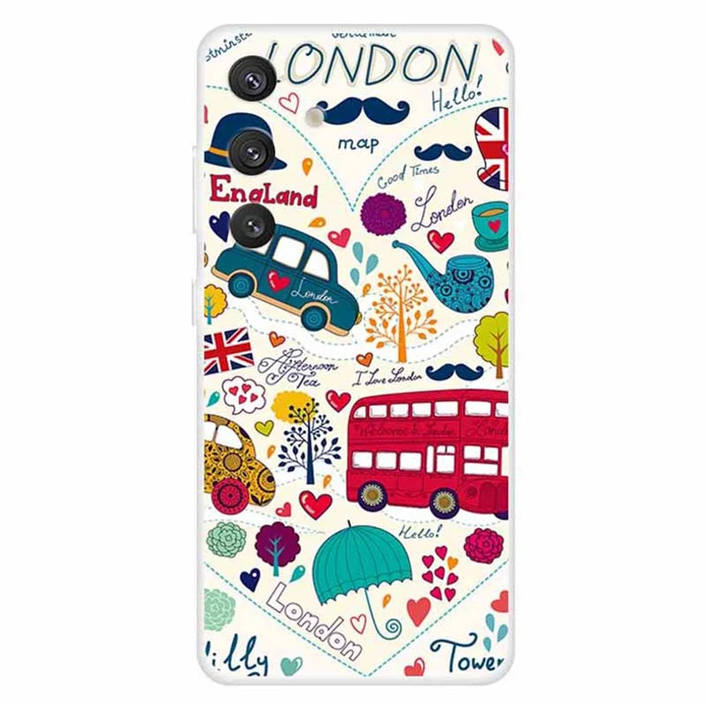 For Samsung Galaxy S24+ Case TPU Protective Phone Cover Pattern Printing - Red Bus - 1