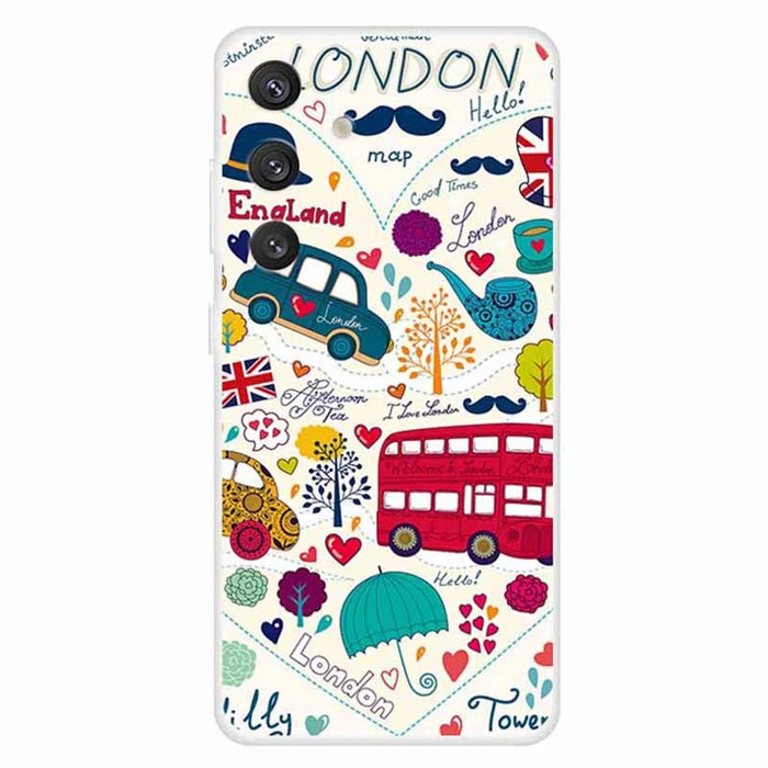 For Samsung Galaxy S24+ Case TPU Protective Phone Cover Pattern Printing - Red Bus - 1