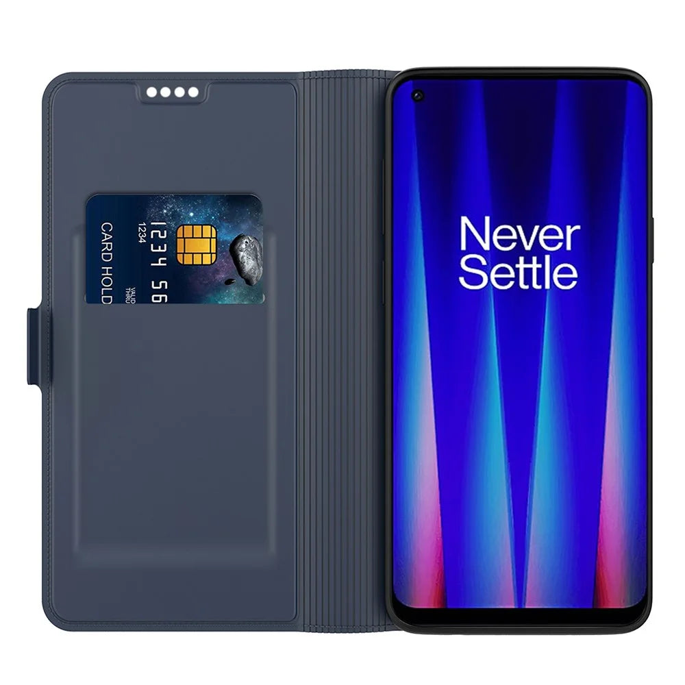 For OnePlus Nord N30 SE 5G Case Magnetic Buckle Flip Phone Cover with Card Holder - Blue - 2