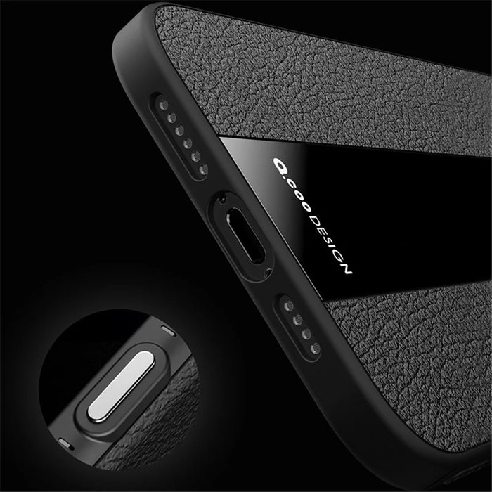 Q.COO For iPhone 14 Pro Phone Cover PU Leather+TPU+Acrylic Drop Protection Back Case - Red - 3