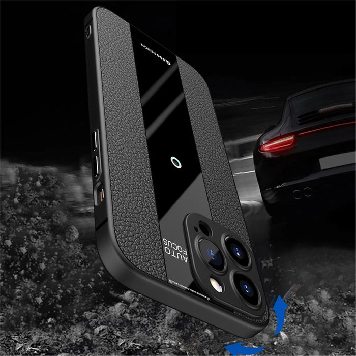 Q.COO For iPhone 13 Pro Max 6.7 inch Case PU Leather+TPU+Acrylic Drop-proof Smartphone Cover - Red - 7
