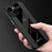 Q.COO Textured Phone Case for iPhone 13 mini Slim-Fit PU Leather+TPU+Acrylic Phone Shell - Black - 6