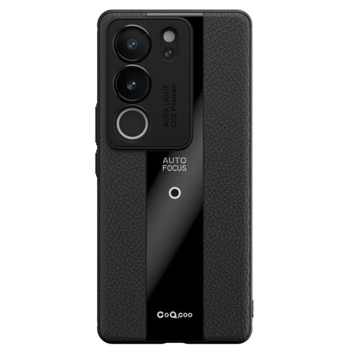 Q.COO For vivo S17 5G / S17 Pro 5G Cell Phone Cases Slim-Fit Leather Coated TPU+Acrylic Cover - Black - 1