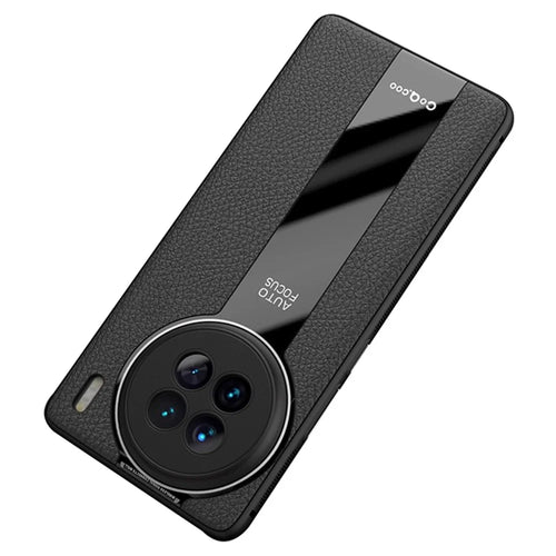 Q.COO For vivo X90 Pro+ 5G Shockproof Phone Cover PU Leather+TPU+Acrylic Back Case - Black - 1