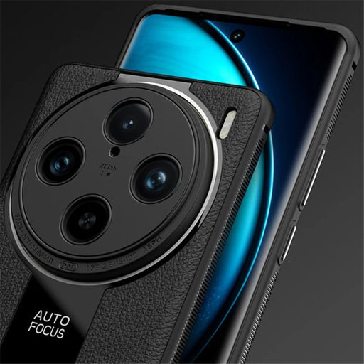 Q.COO For vivo X100 Pro 5G Cell Phone Case PU Leather+TPU+Acrylic Anti-slip Back Cover - Black - 2