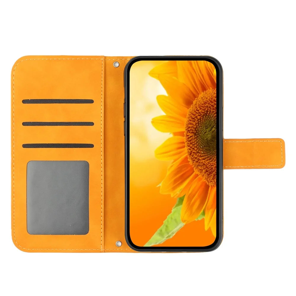 HT04 For Realme 12 Pro 5G / 12 Pro+ 5G Case Skin-touch Leather Phone Cover with Wallet Stand - Yellow - 2