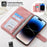 For Realme 12 Pro+ 5G / Realme 12 Pro 5G Multiple Card Slots PU Leather Case Stand Phone Cover - Pink - 4