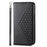 Phone Cover for Google Pixel 9 Pro XL Phone Stand Case PU Leather Rhombus Imprinted Pattern Wallet - Black - 6
