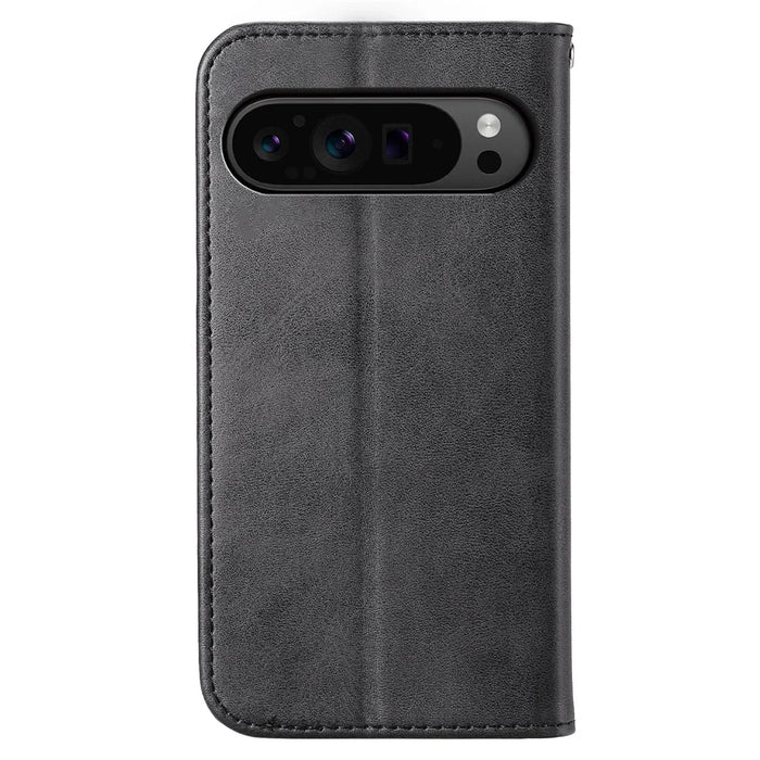 Phone Cover for Google Pixel 9 Pro XL Phone Stand Case PU Leather Rhombus Imprinted Pattern Wallet - Black - 7