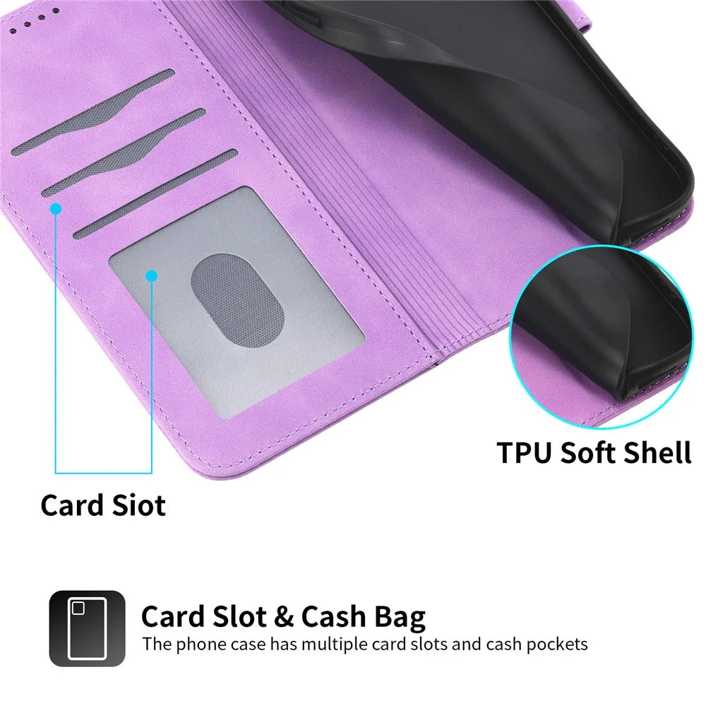 DIERFENG DF-03 for Samsung Galaxy Xcover7 Cases Imprinted Wallet Stand Mobile Leather Case - Purple - 4