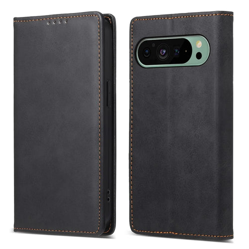 DF-05 For Google Pixel 9 / Pixel 9 Pro Wallet Phone Case Anti-Drop Leather Flip Cover - Black - 1