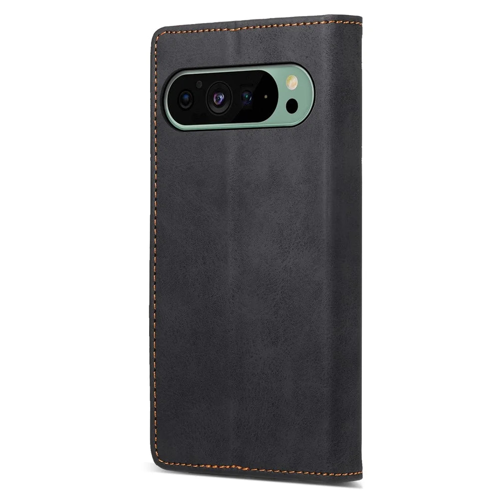 DF-05 For Google Pixel 9 / Pixel 9 Pro Wallet Phone Case Anti-Drop Leather Flip Cover - Black - 7