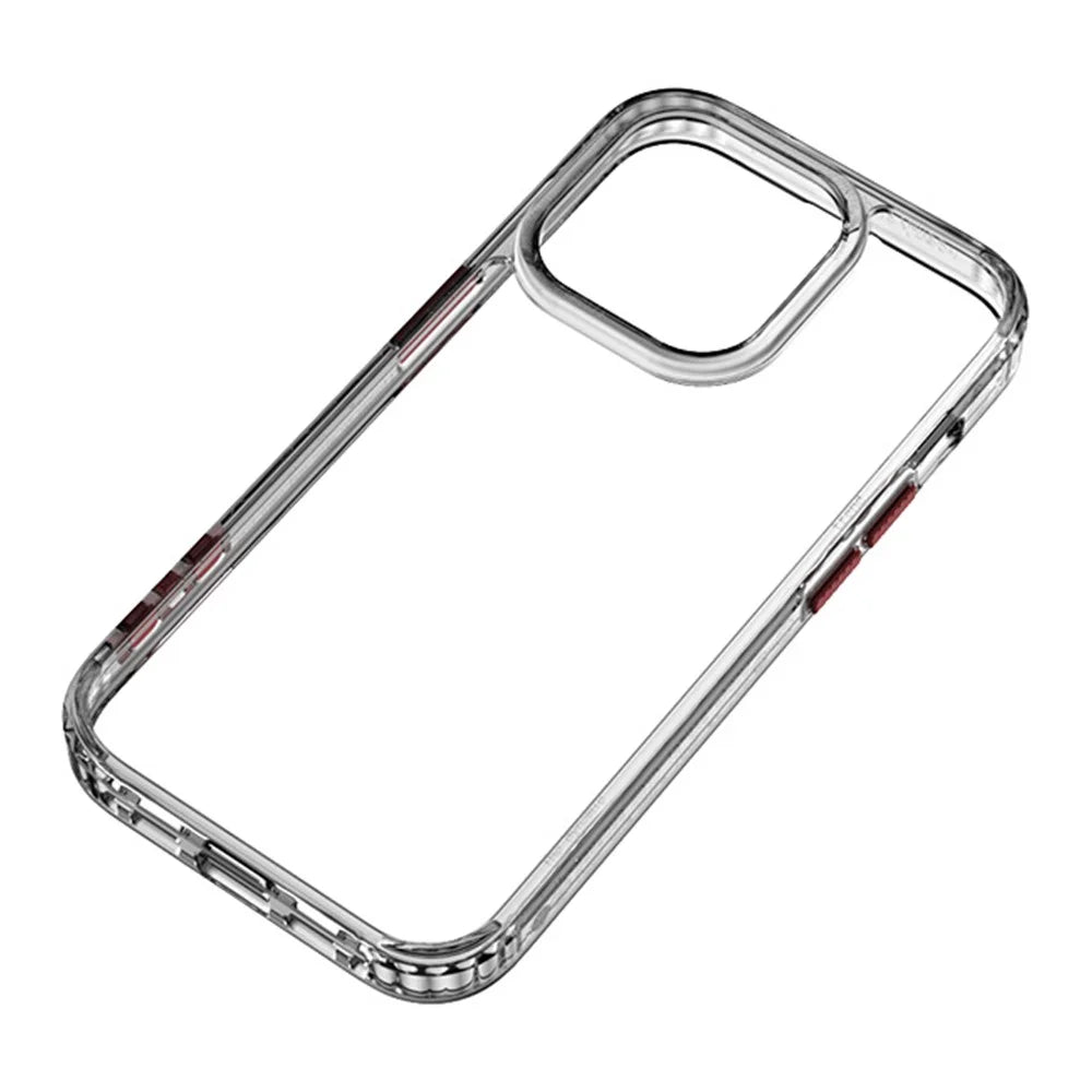 Q.COO Crystal Series for iPhone 14 Pro Max Case Clear Protective PC+TPU Phone Cover - Transparent Black - 1