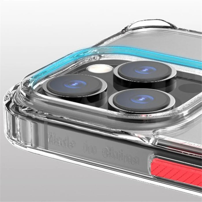 Q.COO Crystal Series for iPhone 14 Pro Max Case Clear Protective PC+TPU Phone Cover - Transparent Black - 2