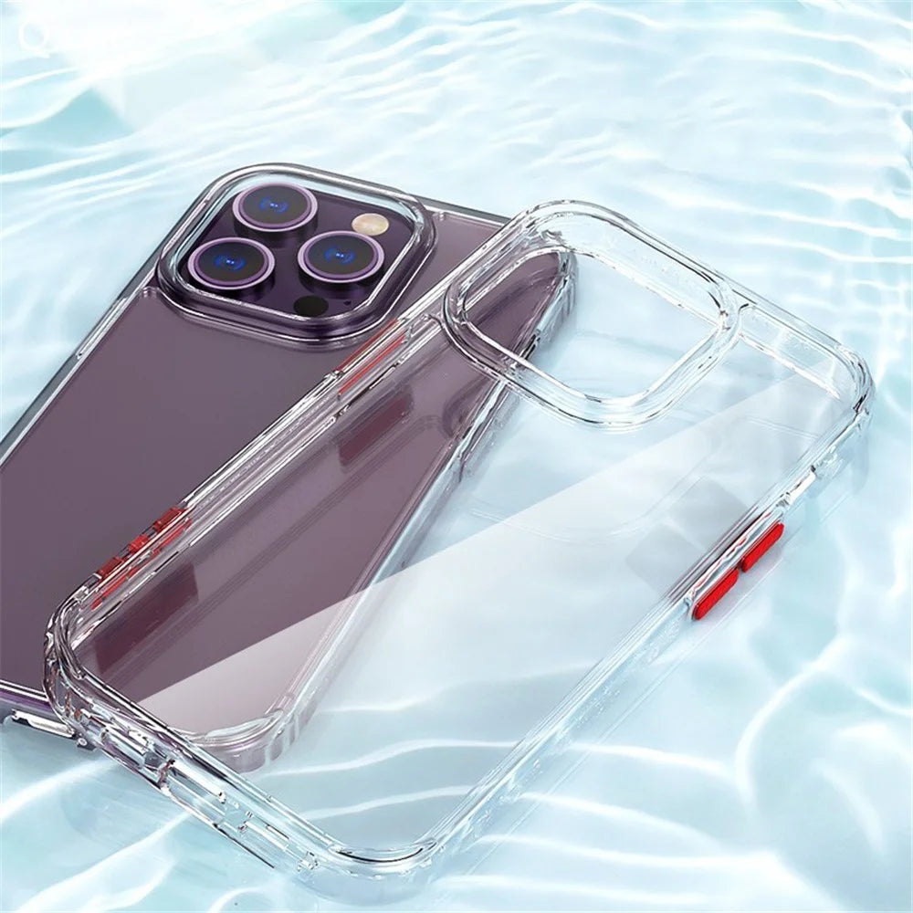 Q.COO Crystal Series for iPhone 13 Pro Case Clear Design PC+TPU Drop Protection Phone Cover - Transparent Black - 4