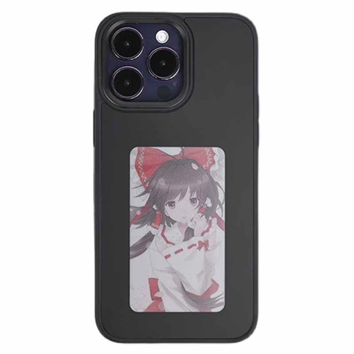INKZONE For iPhone 14 Pro Max Case Customize Pattern PC+TPU 3-Color E Ink Case Phone Cover - 1