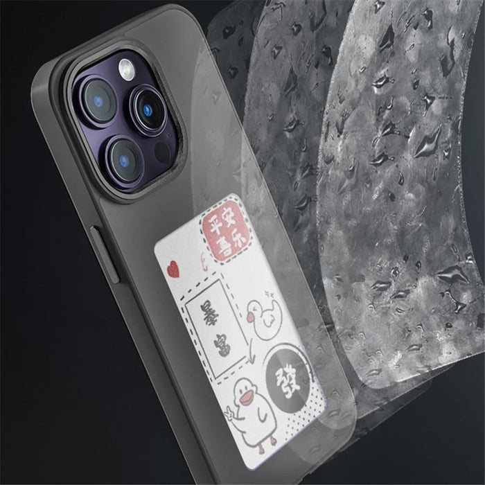 INKZONE For iPhone 14 Pro Max Case Customize Pattern PC+TPU 3-Color E Ink Case Phone Cover - 4