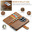 DG.MING for OnePlus 12 5G Case Detachable Split Leather Phone Cover with Stand Wallet - Brown - 6