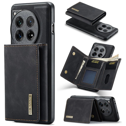 DG.MING M1 Series for OnePlus 12 5G Case Detachable Wallet Phone Cover - Black - 1