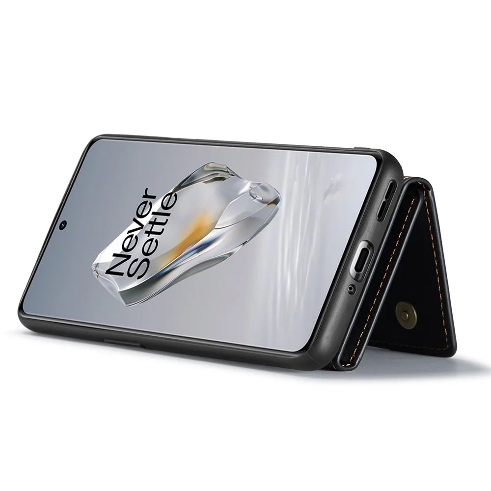DG.MING M2 Series for OnePlus 12 5G Kickstand Case Detachable Magnetic Wallet Phone Cover - Black - 2