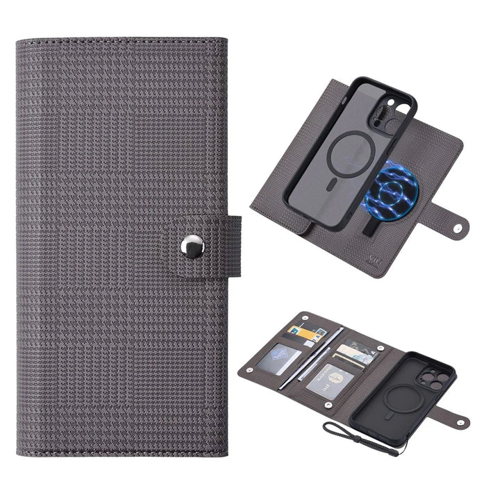 VILI GHA Series For iPhone 15 Pro Case RFID Blocking Card Holder Phone Cover Compatible with MagSafe - Grey - 1