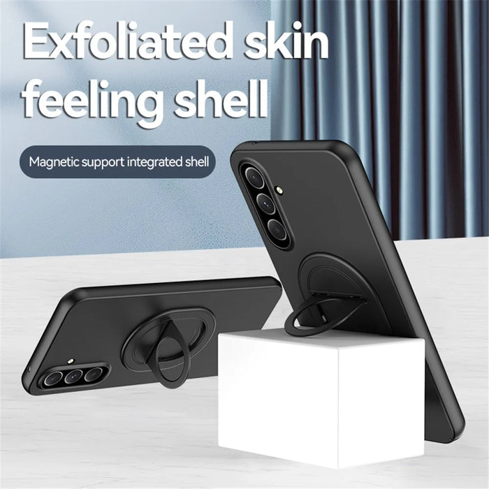 For Samsung Galaxy A54 5G Case Fully Wrapped Hard PC Kickstand Phone Protector Magnetic Case - Black - 3