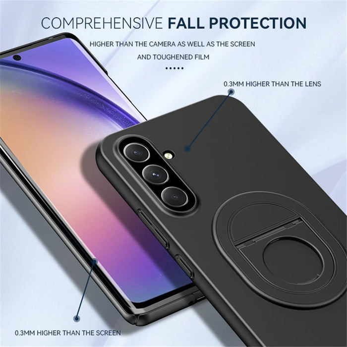 For Samsung Galaxy A54 5G Case Fully Wrapped Hard PC Kickstand Phone Protector Magnetic Case - Black - 6