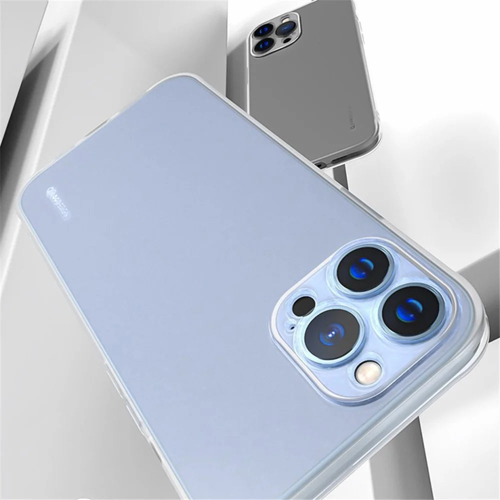 Q.COO Ice Mist Series for iPhone 14 Pro Max TPU Case Drop-proof Matte Soft Phone Cover - White - 4