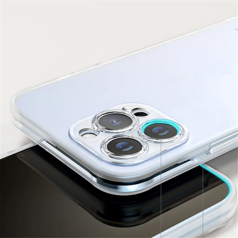 Q.COO Ice Mist Series for iPhone 15 Pro Max TPU Case Matte Phone Protective Cover - Grey - 6