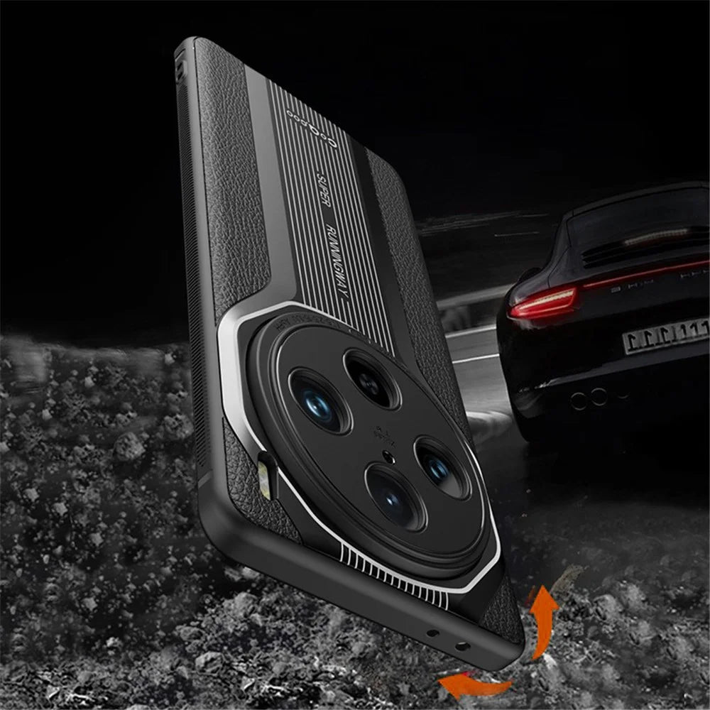 Q.COO Super Running Series For vivo X100 5G Case PU Leather+Acrylic+TPU Shock-Absorbent Back Phone Cover - Black - 4