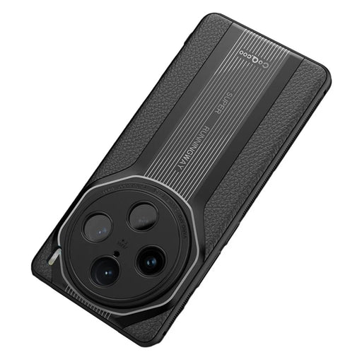 Q.COO Super Running Series For vivo X100 Pro 5G Shockproof Case Leather+Acrylic+TPU Mobile Phone Cover - Black - 1