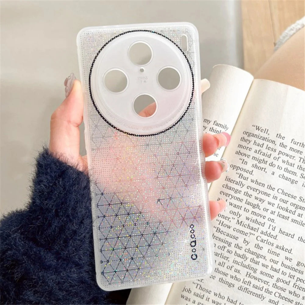 Q.COO For vivo X100 Pro 5G Case Bling Aurora Series TPU Phone Back Cover - White - 2