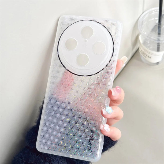Q.COO For vivo X100 Pro 5G Case Bling Aurora Series TPU Phone Back Cover - White - 3