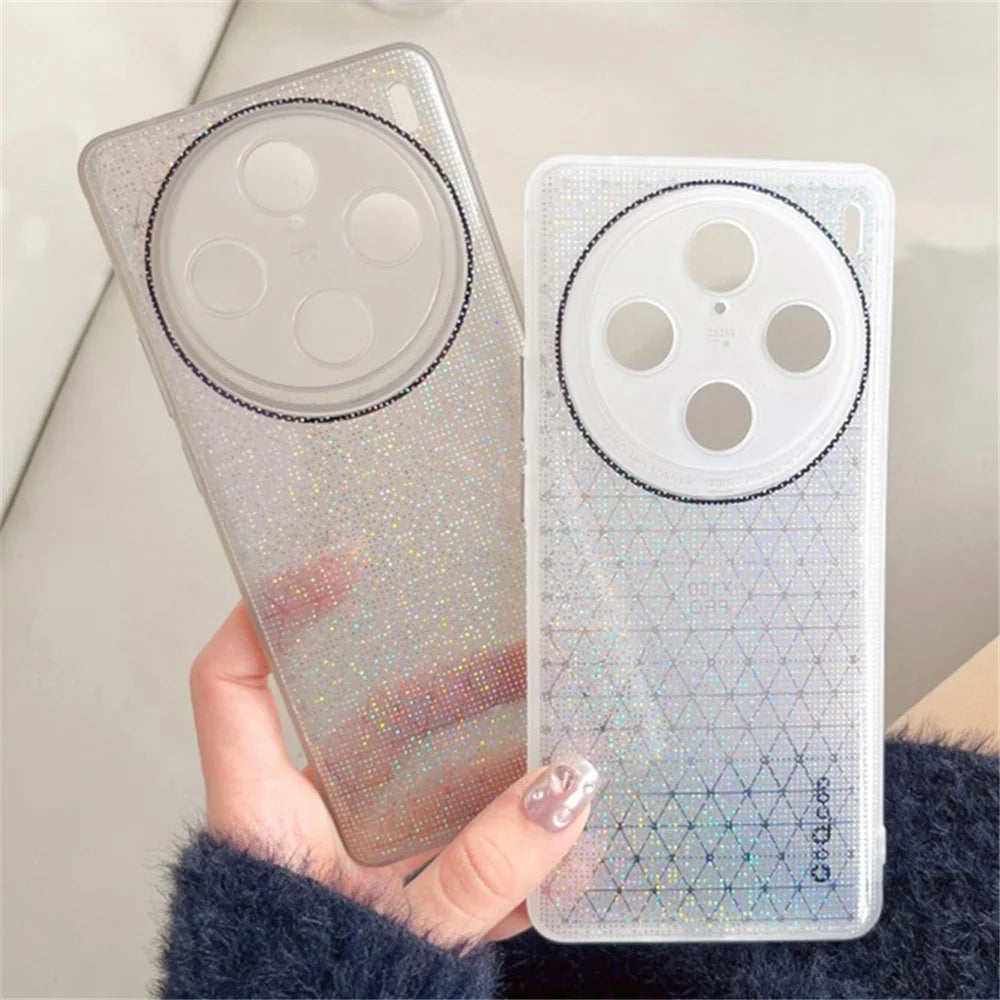 Q.COO For vivo X100 Pro 5G Case Bling Aurora Series TPU Phone Back Cover - White - 7