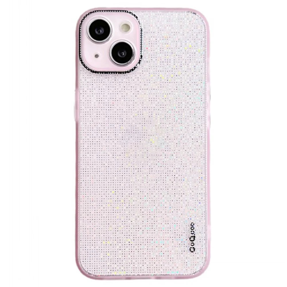 Q.COO For iPhone 13 TPU Case Aurora Effect Anti-slip Grip Phone Cover - Pink - 1