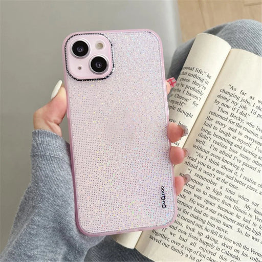 Q.COO For iPhone 13 TPU Case Aurora Effect Anti-slip Grip Phone Cover - Pink - 2