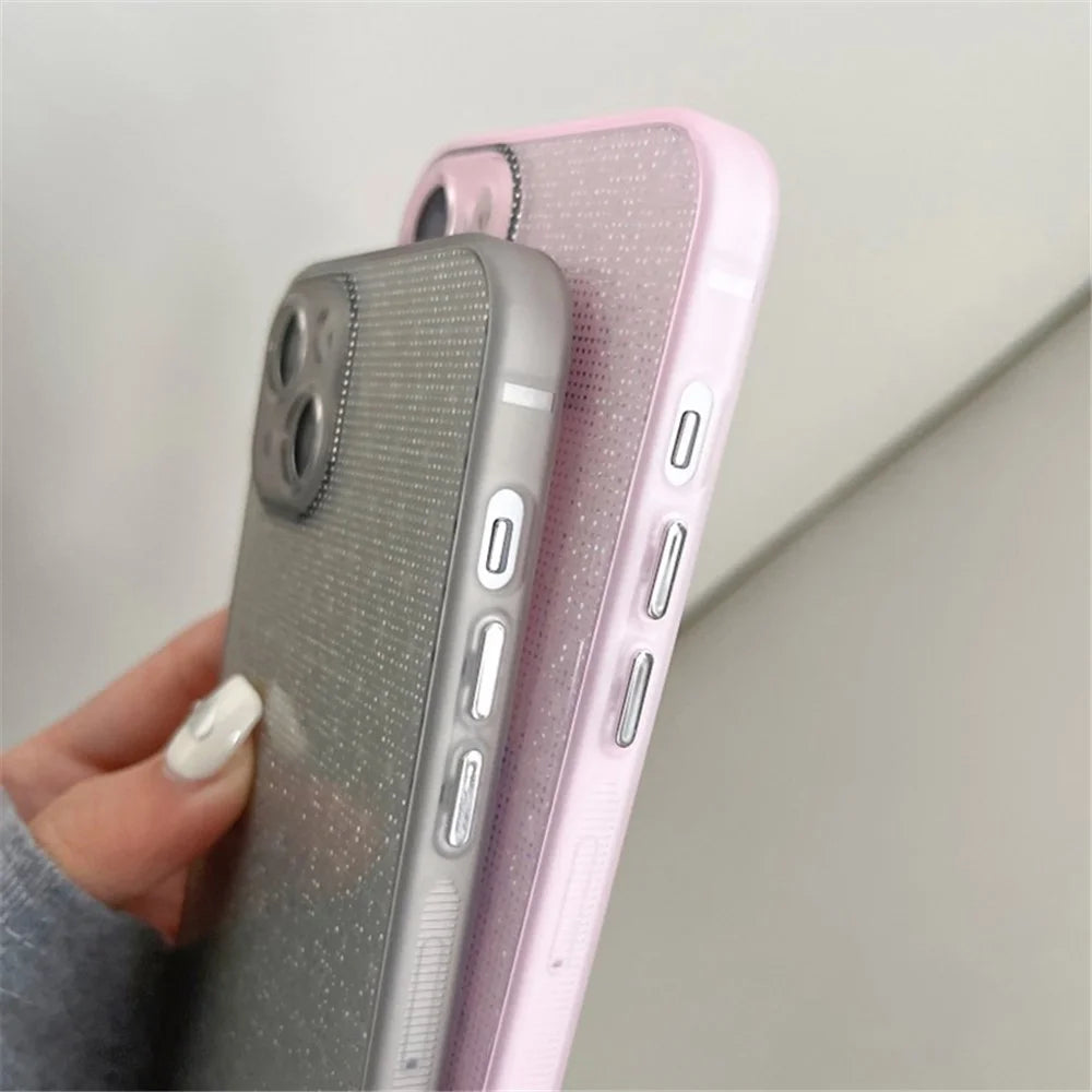 Q.COO For iPhone 14 Case Soft TPU Bling Refracting Design Phone Cover - Pink - 6