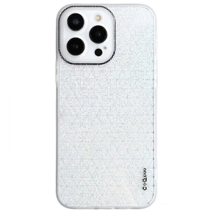 Q.COO For iPhone 15 Pro Case Shiny Design Aesthetic Soft TPU Phone Back Cover - White - 1