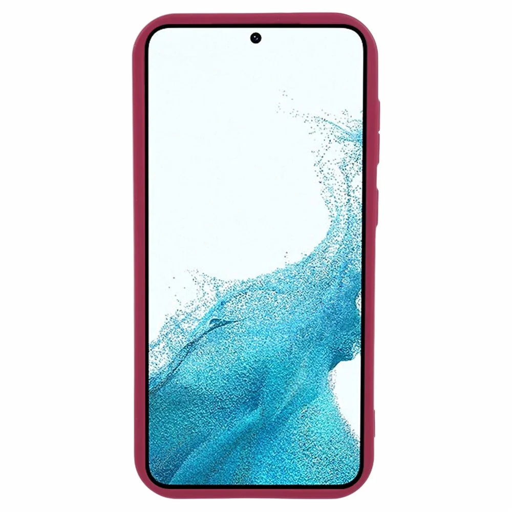 For Samsung Galaxy S22 5G Case Soft Matte Finish TPU Phone Cover - Wine Red - 2