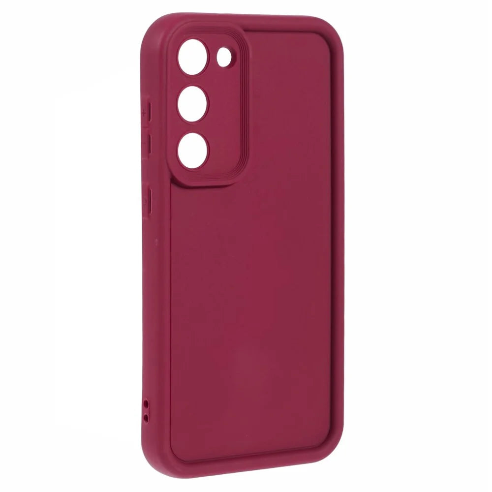 For Samsung Galaxy S22 5G Case Soft Matte Finish TPU Phone Cover - Wine Red - 3