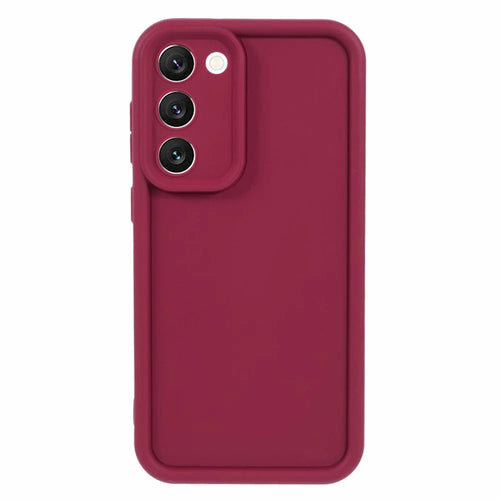 For Samsung Galaxy S23+ Case Camera Lens Protection TPU Phone Cover with Matte Finish - Wine Red - 1