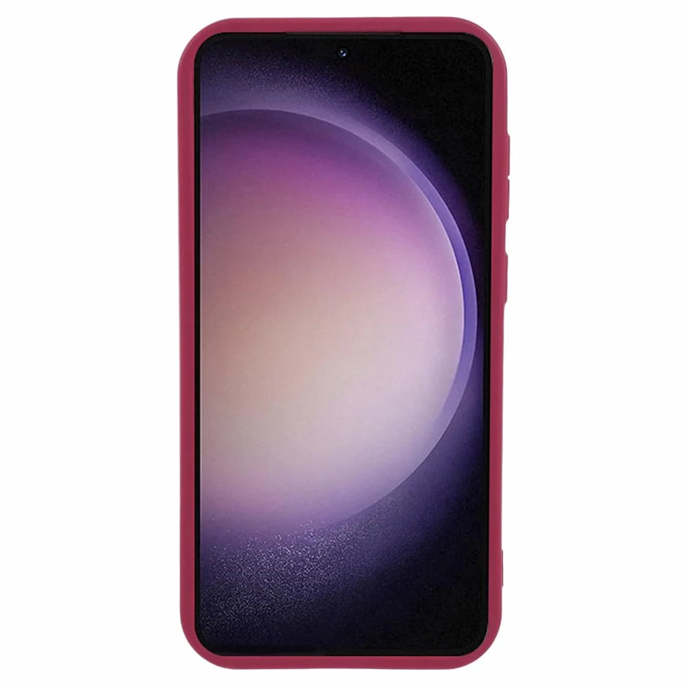 For Samsung Galaxy S23 Case Shockproof Soft TPU Fingerprint-free Phone Cover - Wine Red - 2
