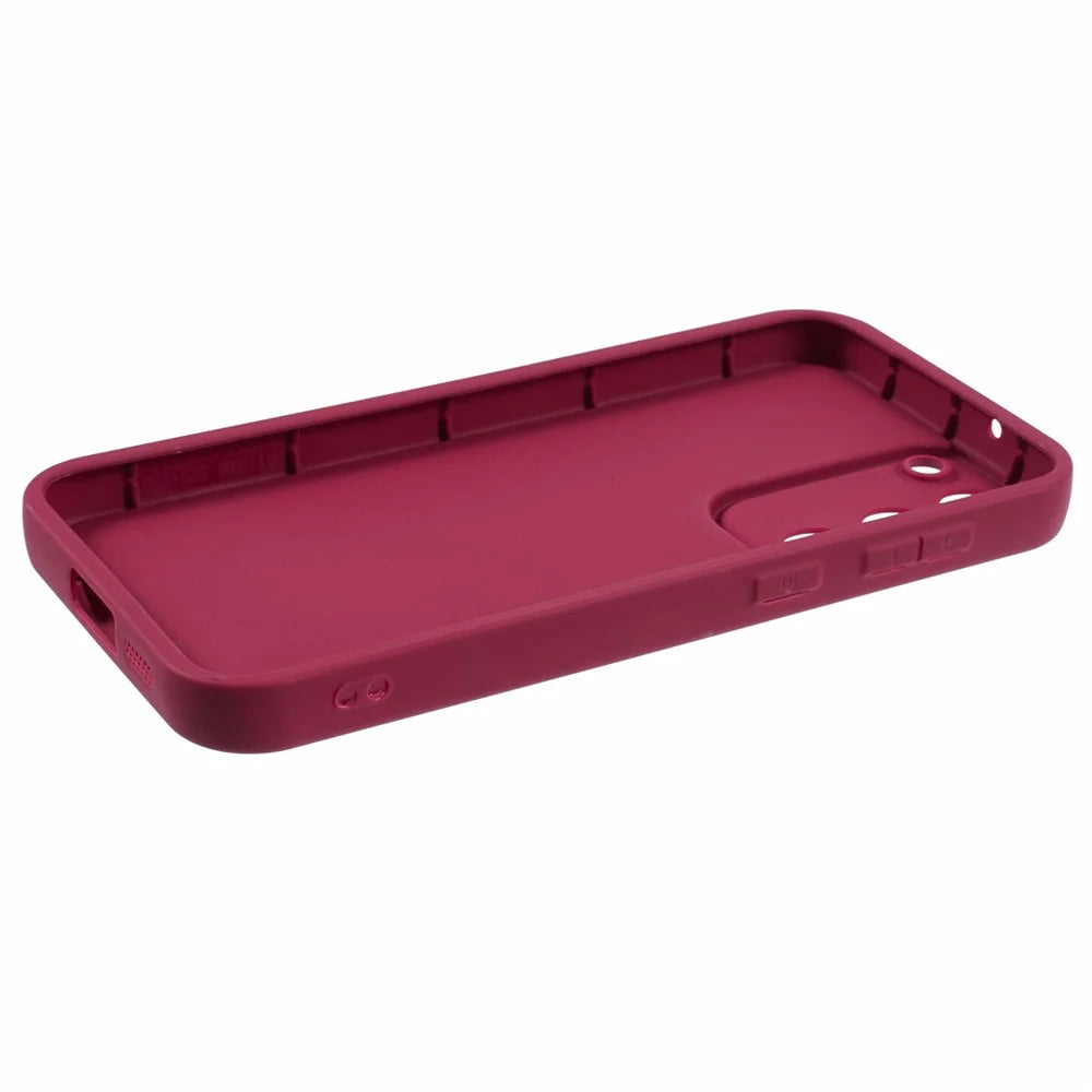 For Samsung Galaxy S23 Case Shockproof Soft TPU Fingerprint-free Phone Cover - Wine Red - 4