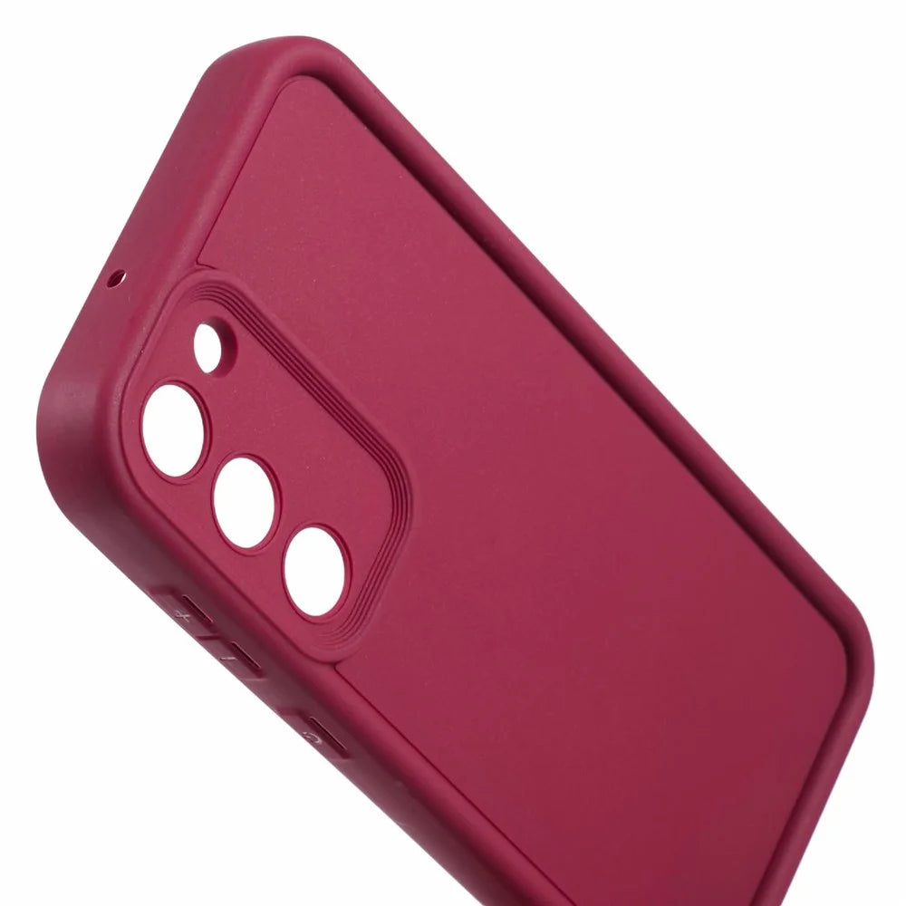 For Samsung Galaxy S23 Case Shockproof Soft TPU Fingerprint-free Phone Cover - Wine Red - 6