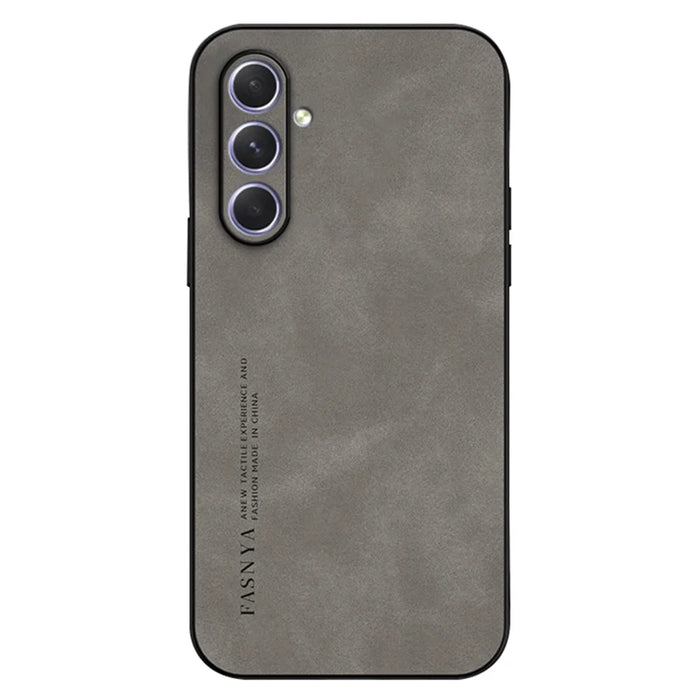 For Samsung Galaxy S24+ Case Skin-Touch TPU + PU Covered Smartphone Protector - Grey - 1