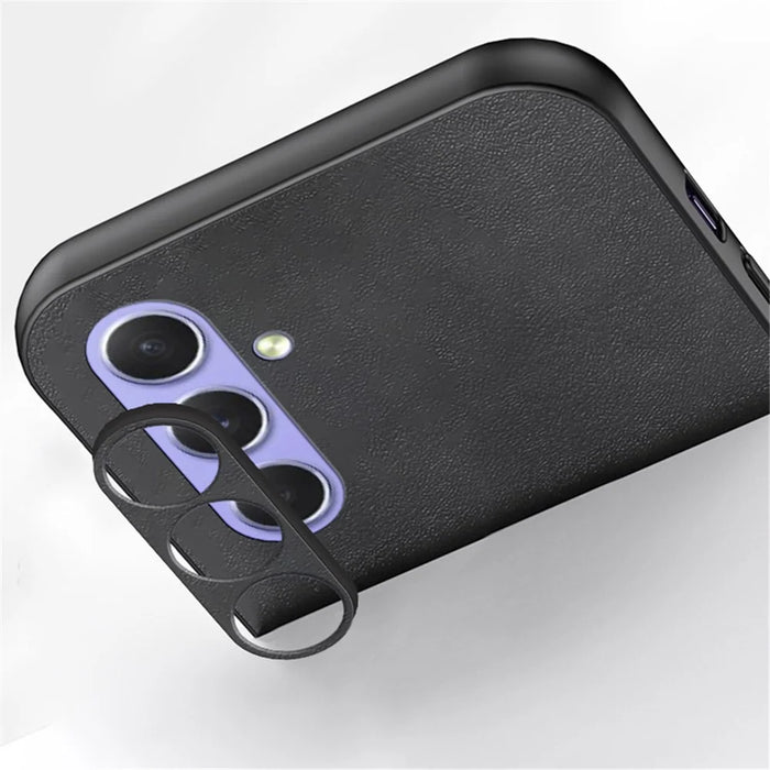 For Samsung Galaxy S24+ Case Skin-Touch TPU + PU Covered Smartphone Protector - Grey - 5