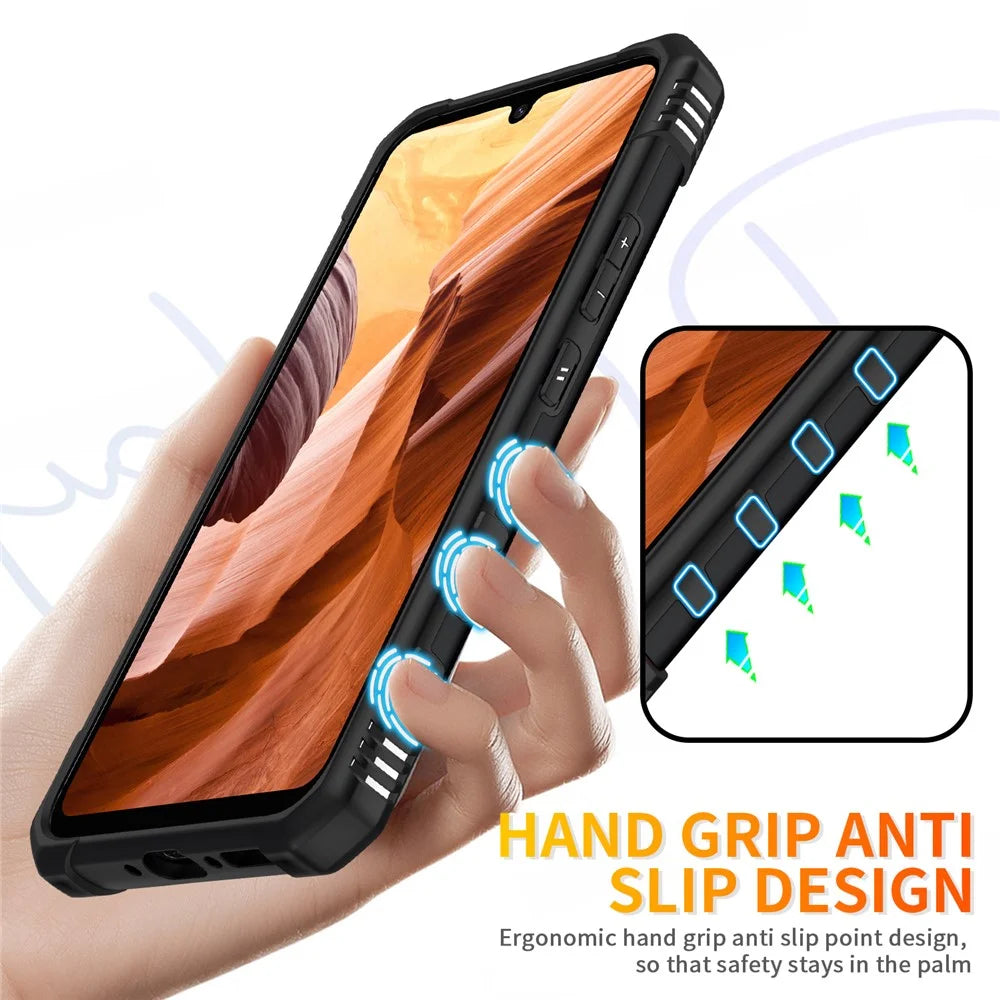For Samsung Galaxy S24+ Case PC+ TPU Anti-drop Phone Cover with Ring Kickstand - Black - 6