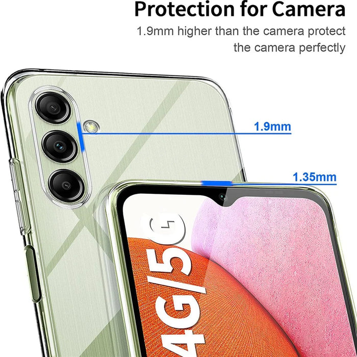 For Samsung Galaxy A55 5G Case Clear TPU Shell with 3Pcs 2.5D Arc Edge Tempered Glass Screen Film - 4