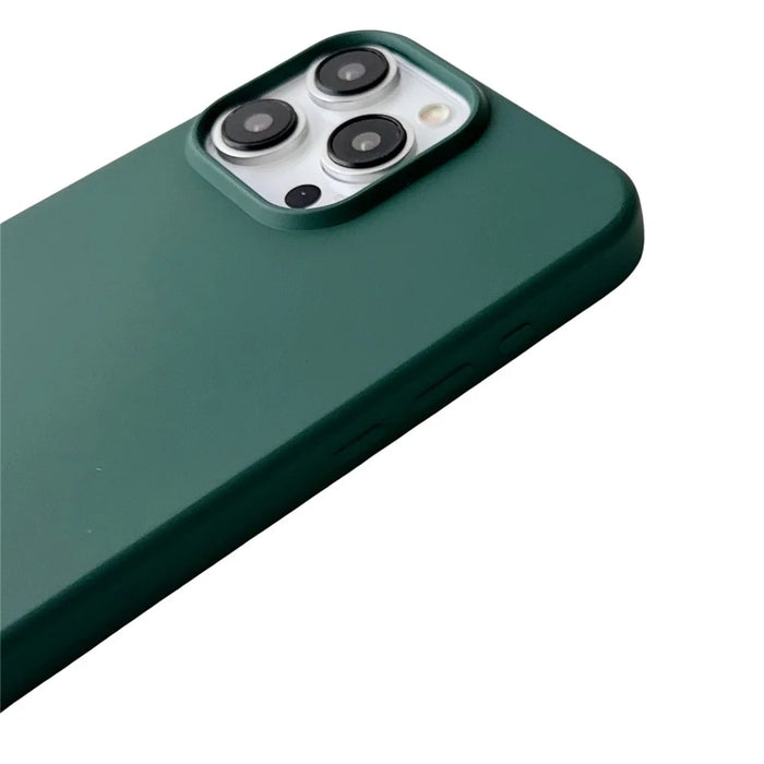 For iPhone 13 Pro Max Liquid Silicone Phone Case with Neck Strap Slim Fit Shockproof Cover - Blackish Green - 4